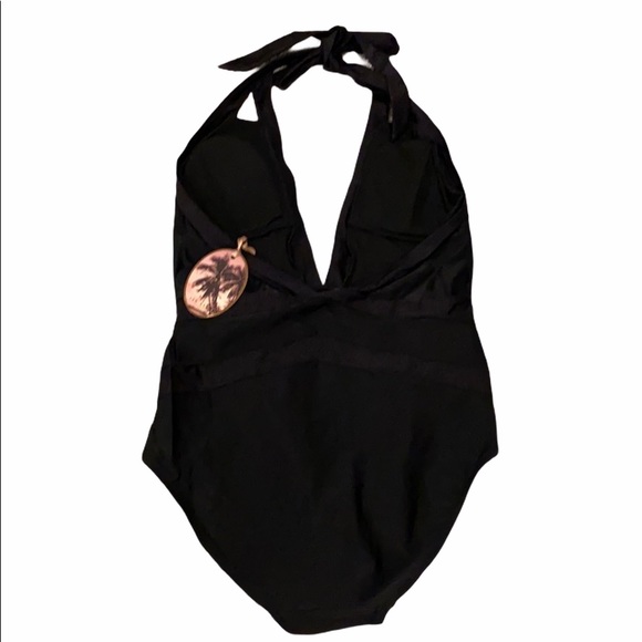 Ted Baker London Black Ralinda Low Cut Halter Swim Bathing Suit Womens 5 12 NWT - Picture 5 of 11